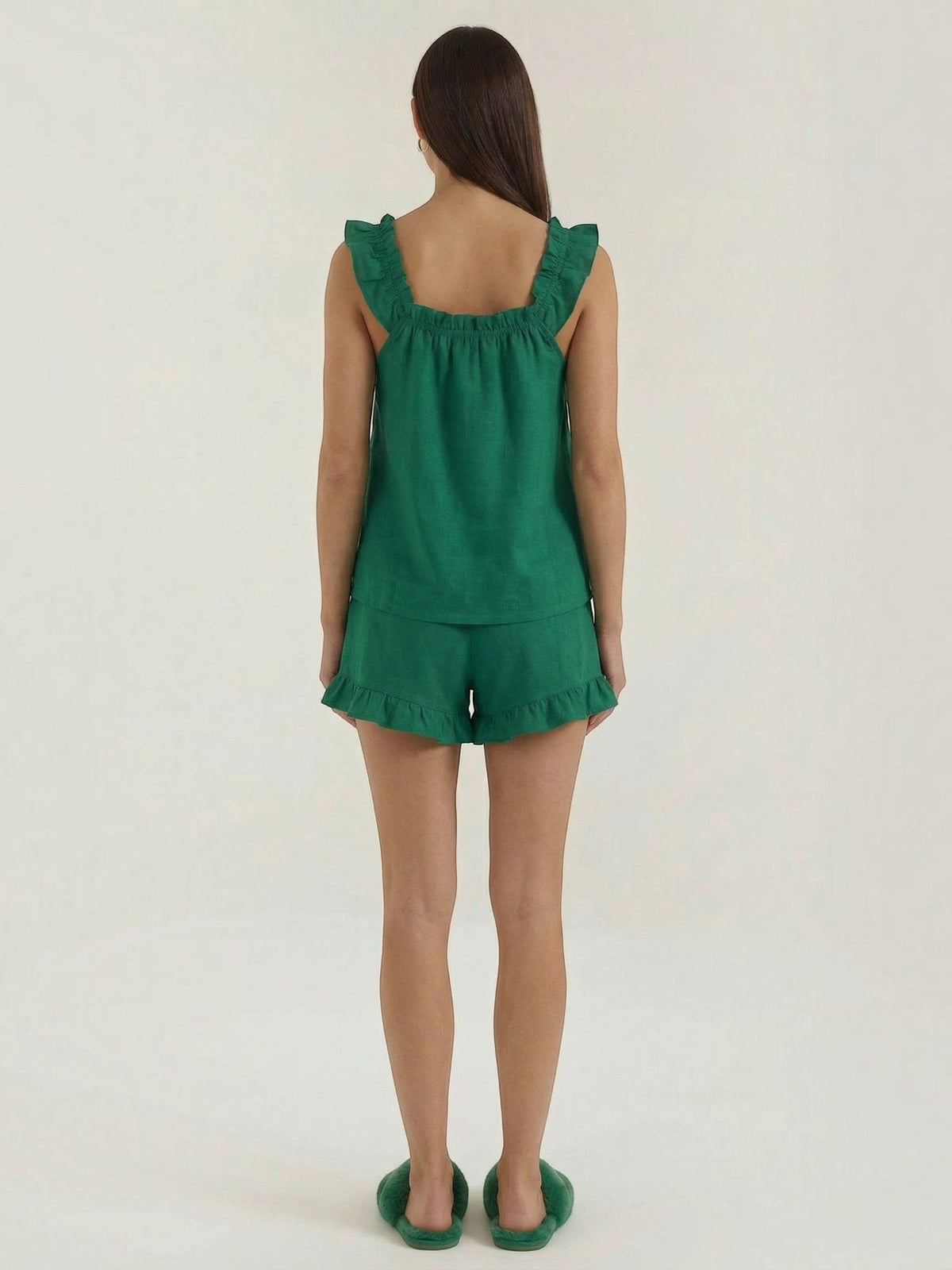 Set aus Baumwoll-Volanttop und Shorts