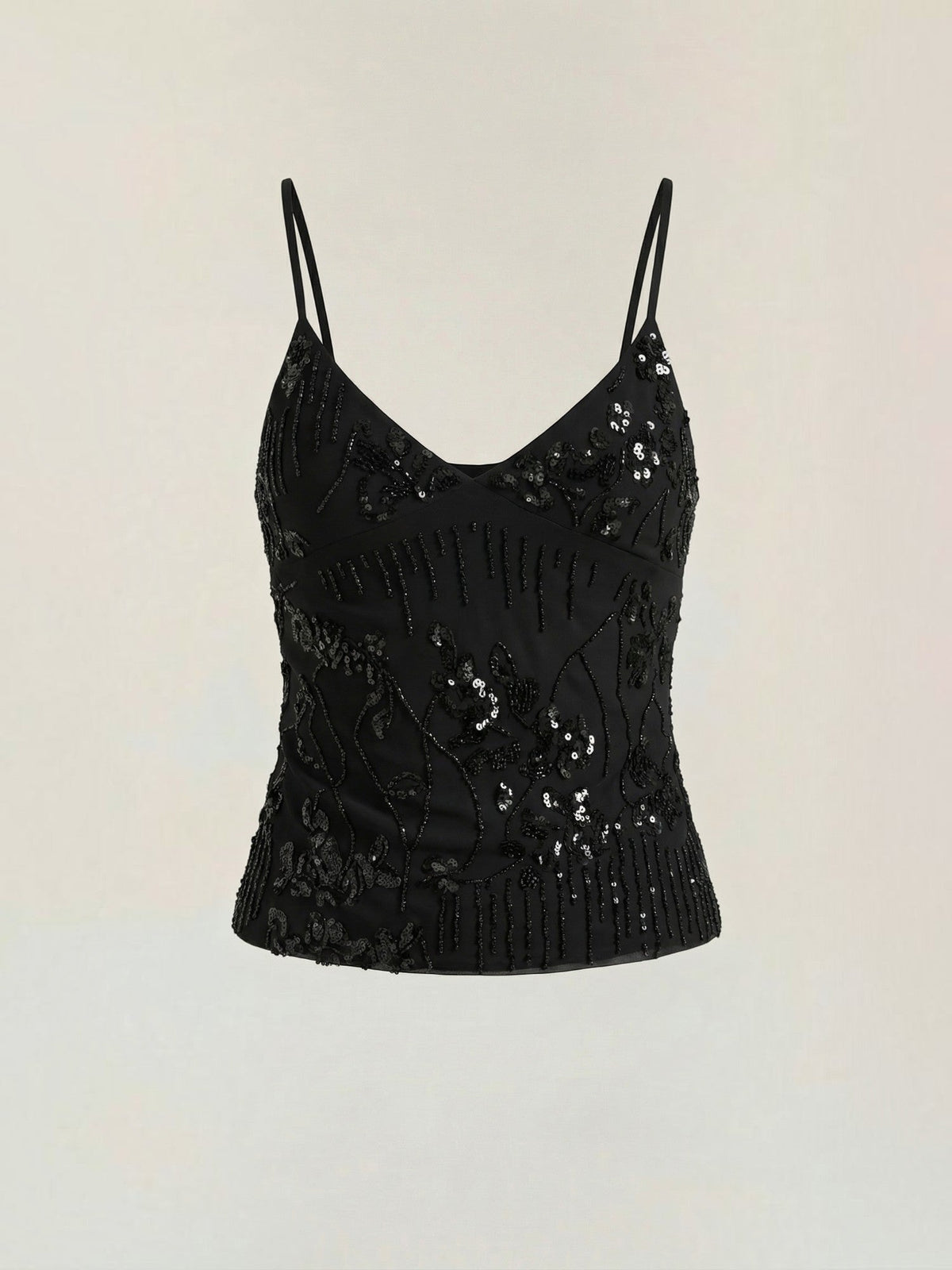 Besticktes Cami-Top mit Pailletten
