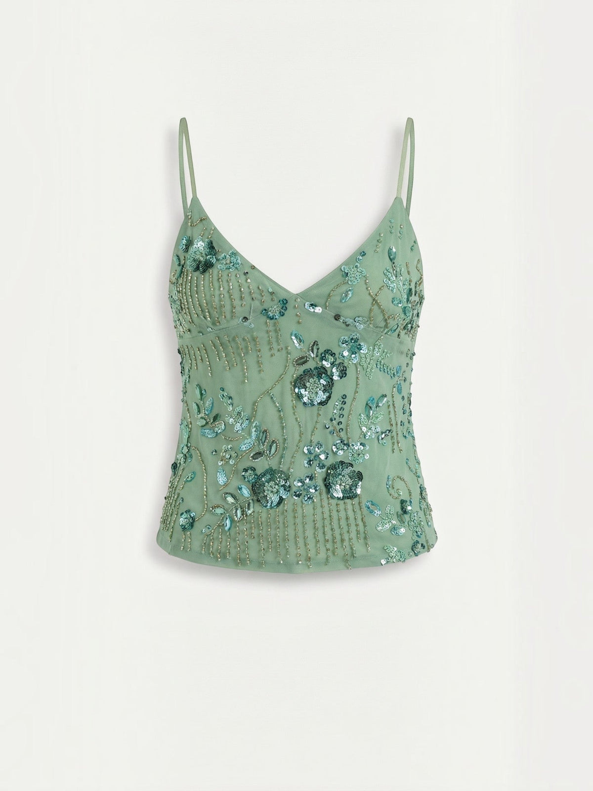 Besticktes Cami-Top mit Pailletten