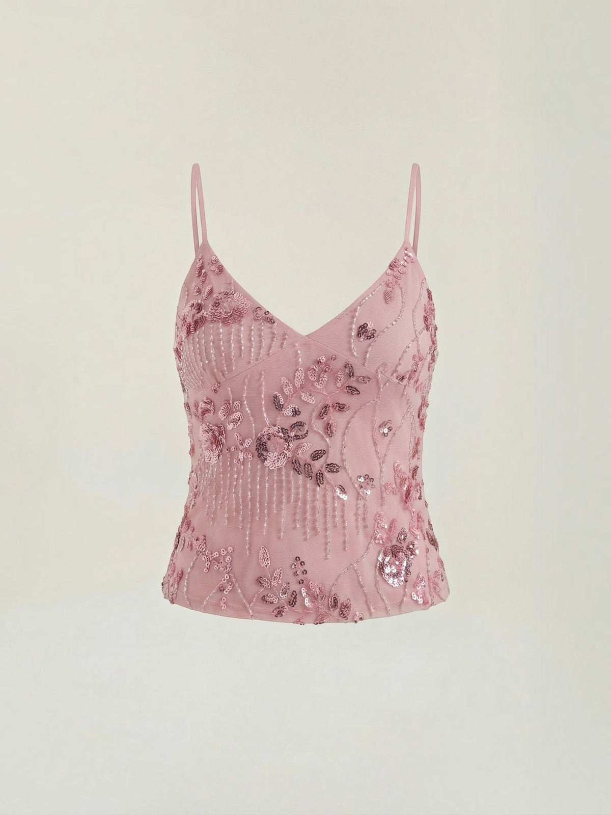 Besticktes Cami-Top mit Pailletten