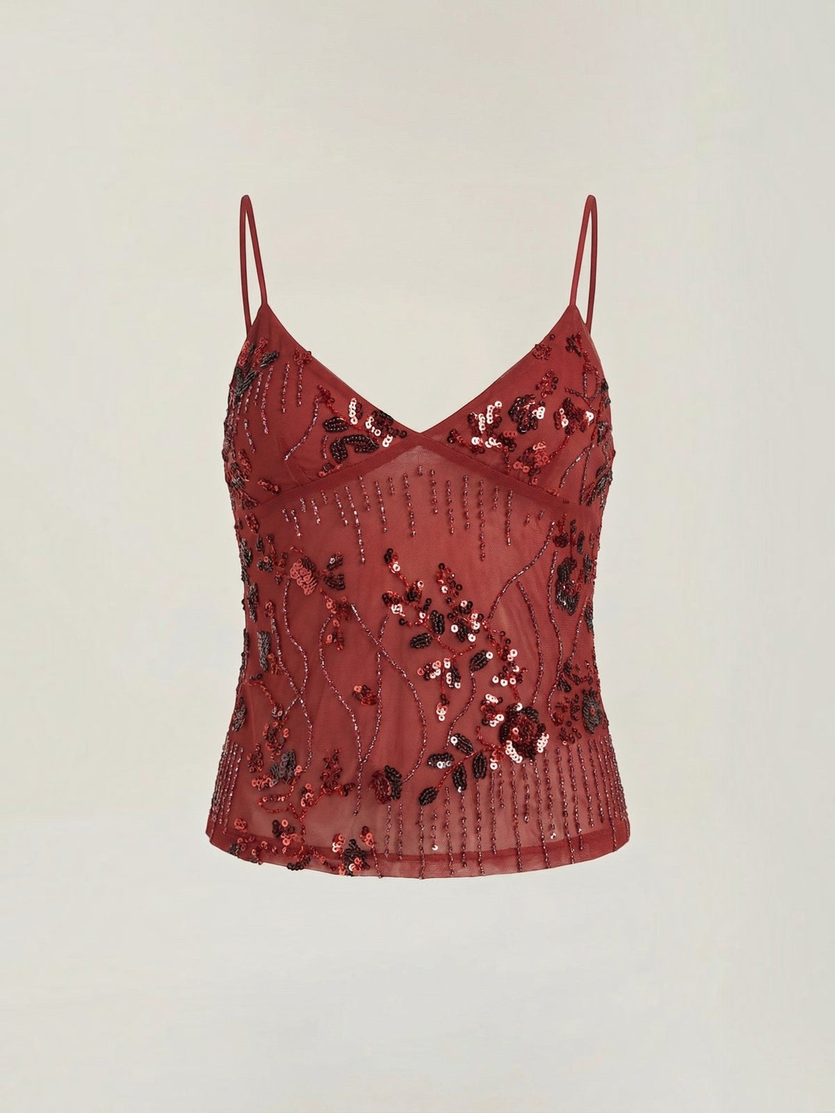 Besticktes Cami-Top mit Pailletten