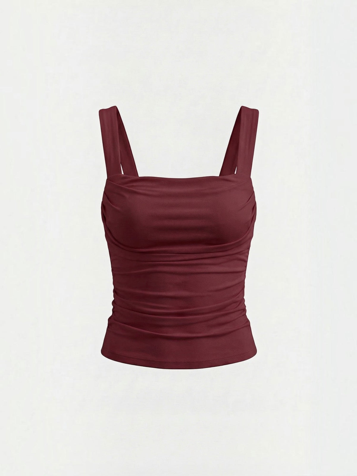 Geraffter Tank Top mit eckigem Ausschnitt