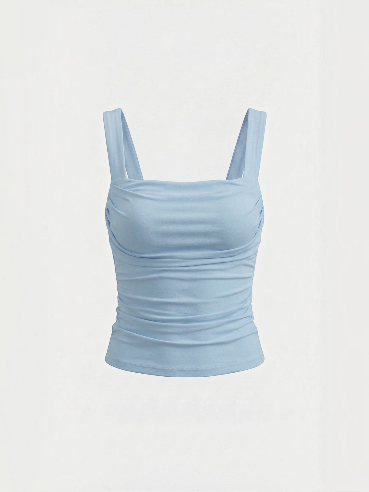 Geraffter Tank Top mit eckigem Ausschnitt