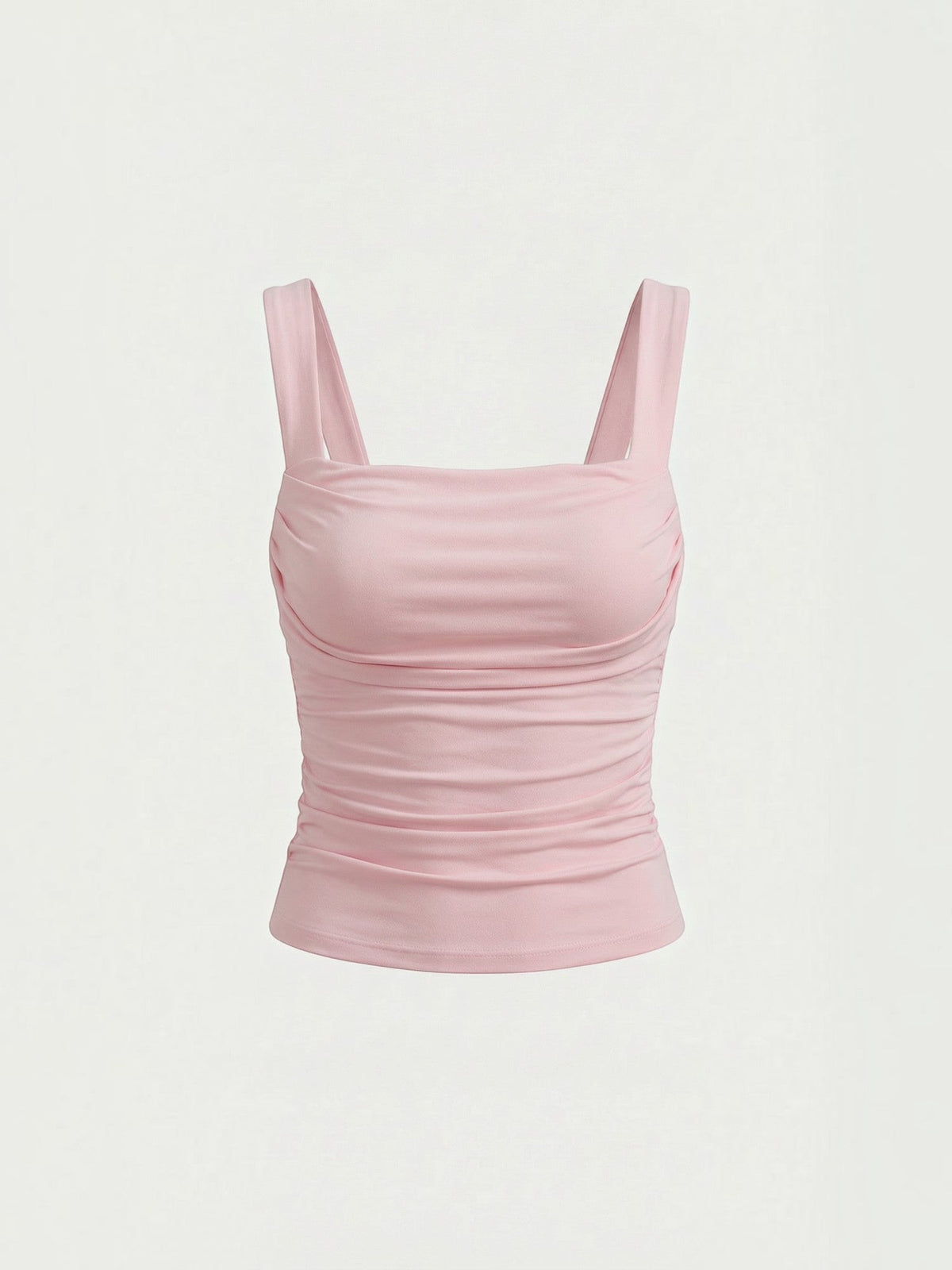 Geraffter Tank Top mit eckigem Ausschnitt