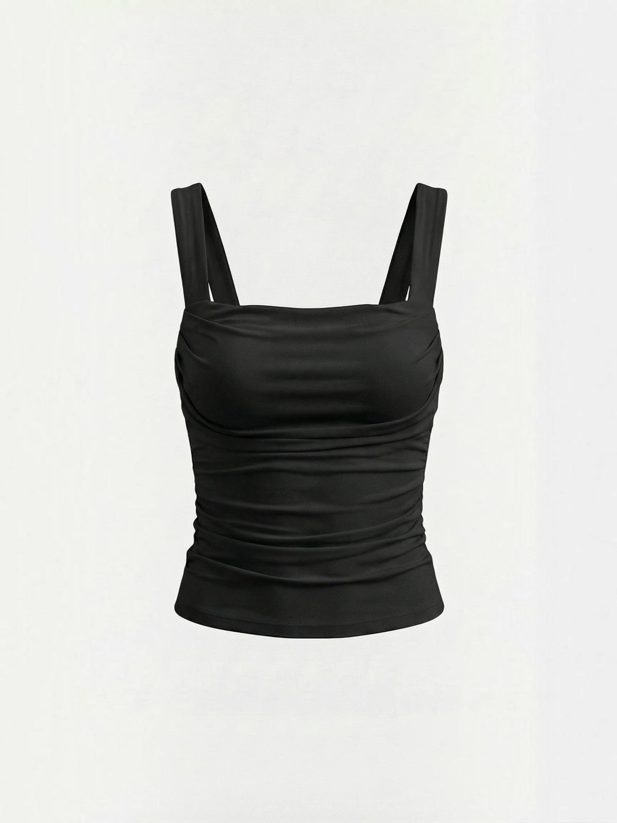 Geraffter Tank Top mit eckigem Ausschnitt