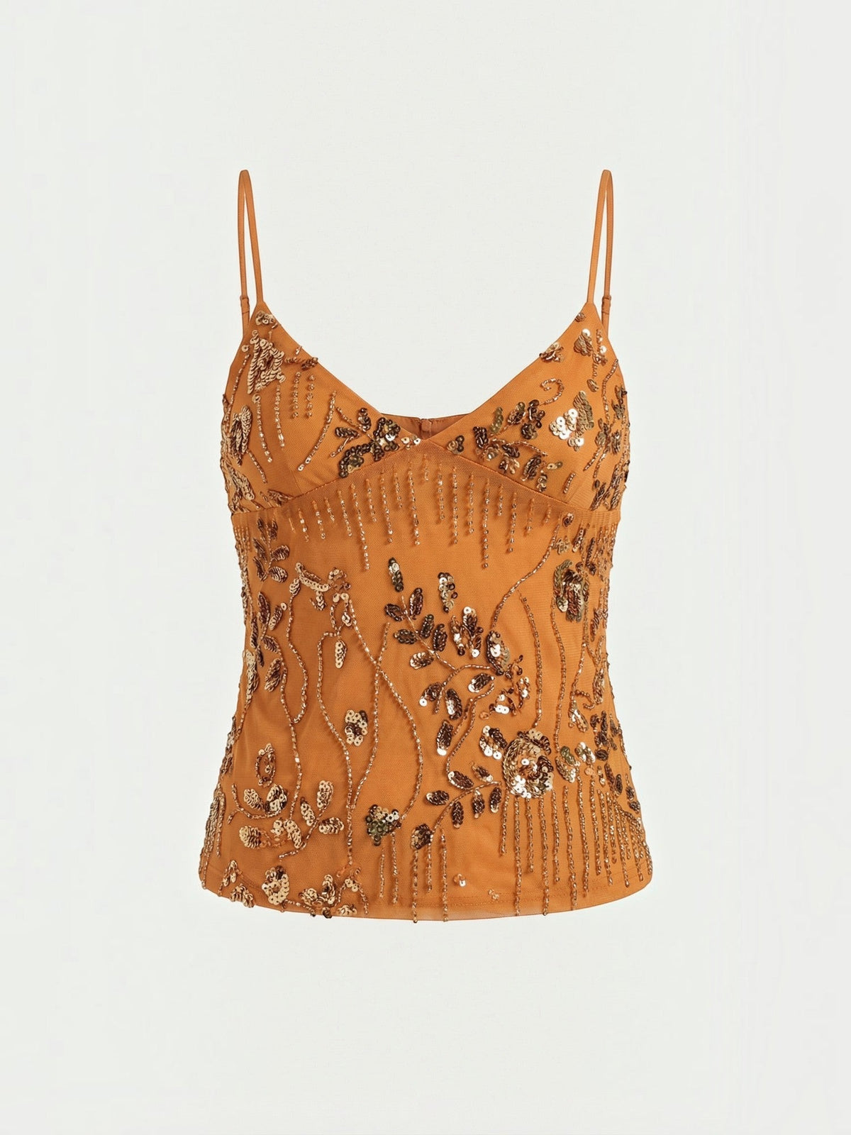 Besticktes Cami-Top mit Pailletten
