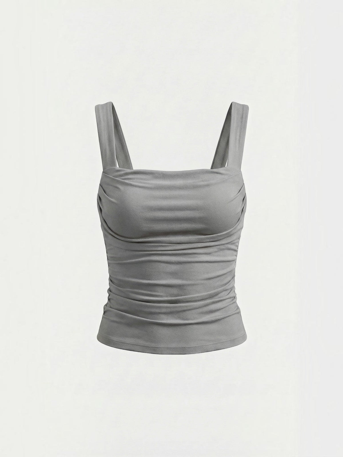 Geraffter Tank Top mit eckigem Ausschnitt