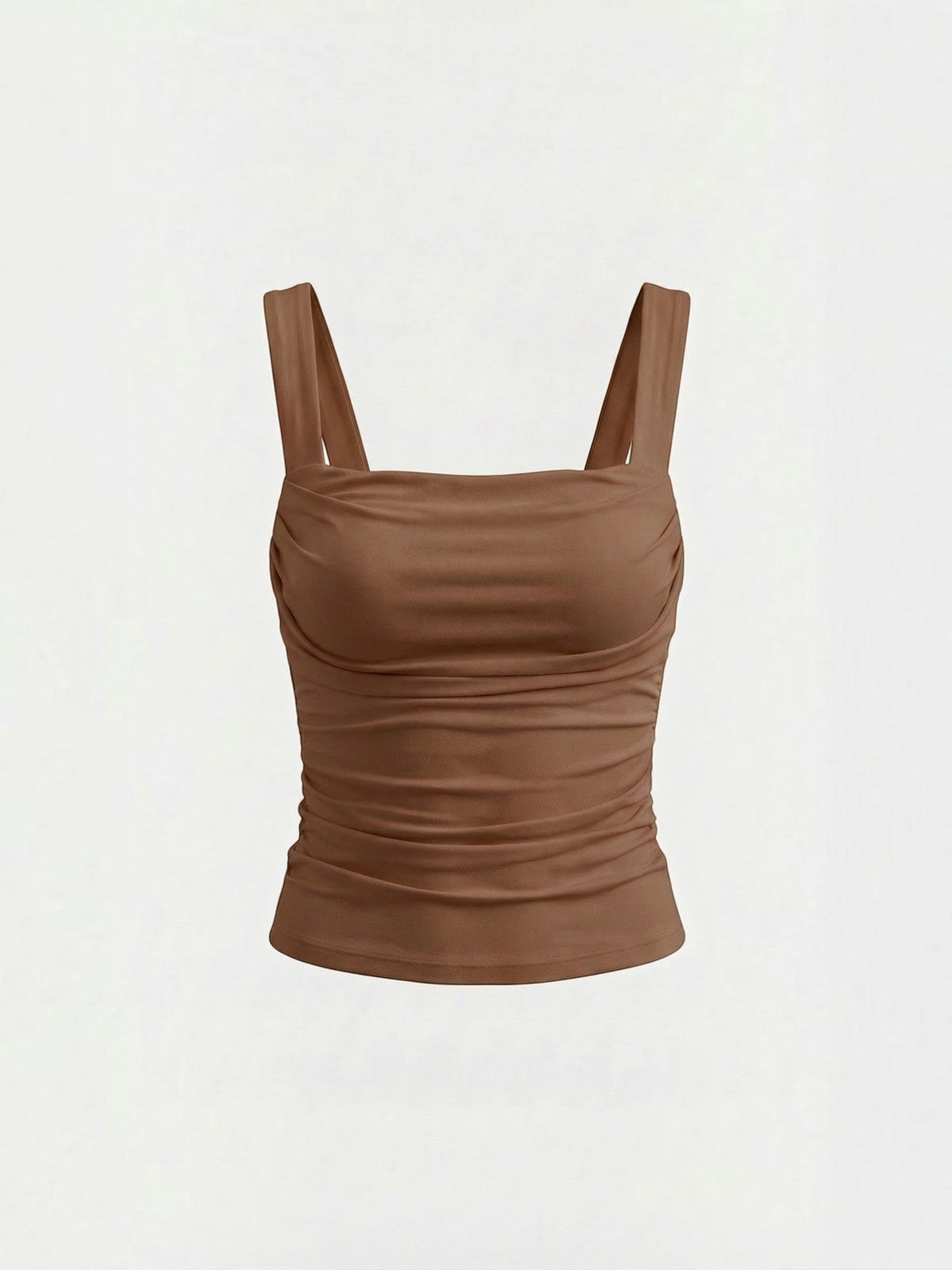 Geraffter Tank Top mit eckigem Ausschnitt