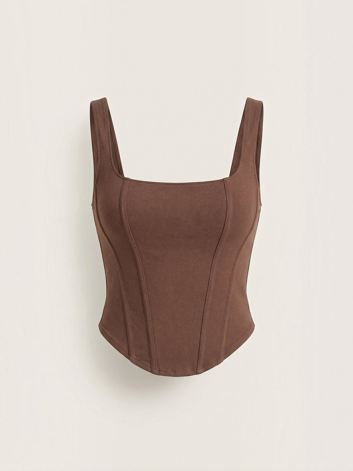 Tank Top mit eckigem Ausschnitt und Konturnähten