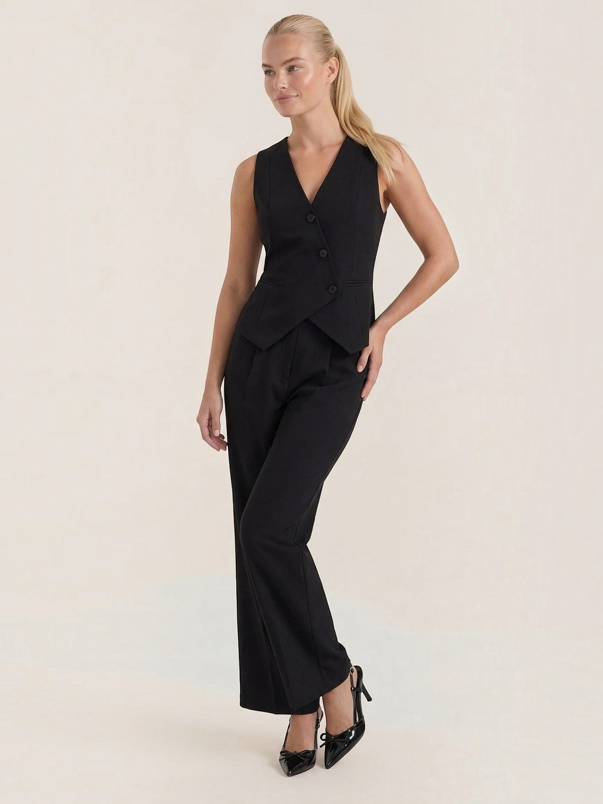 Set aus Blazerweste und weiter Hose