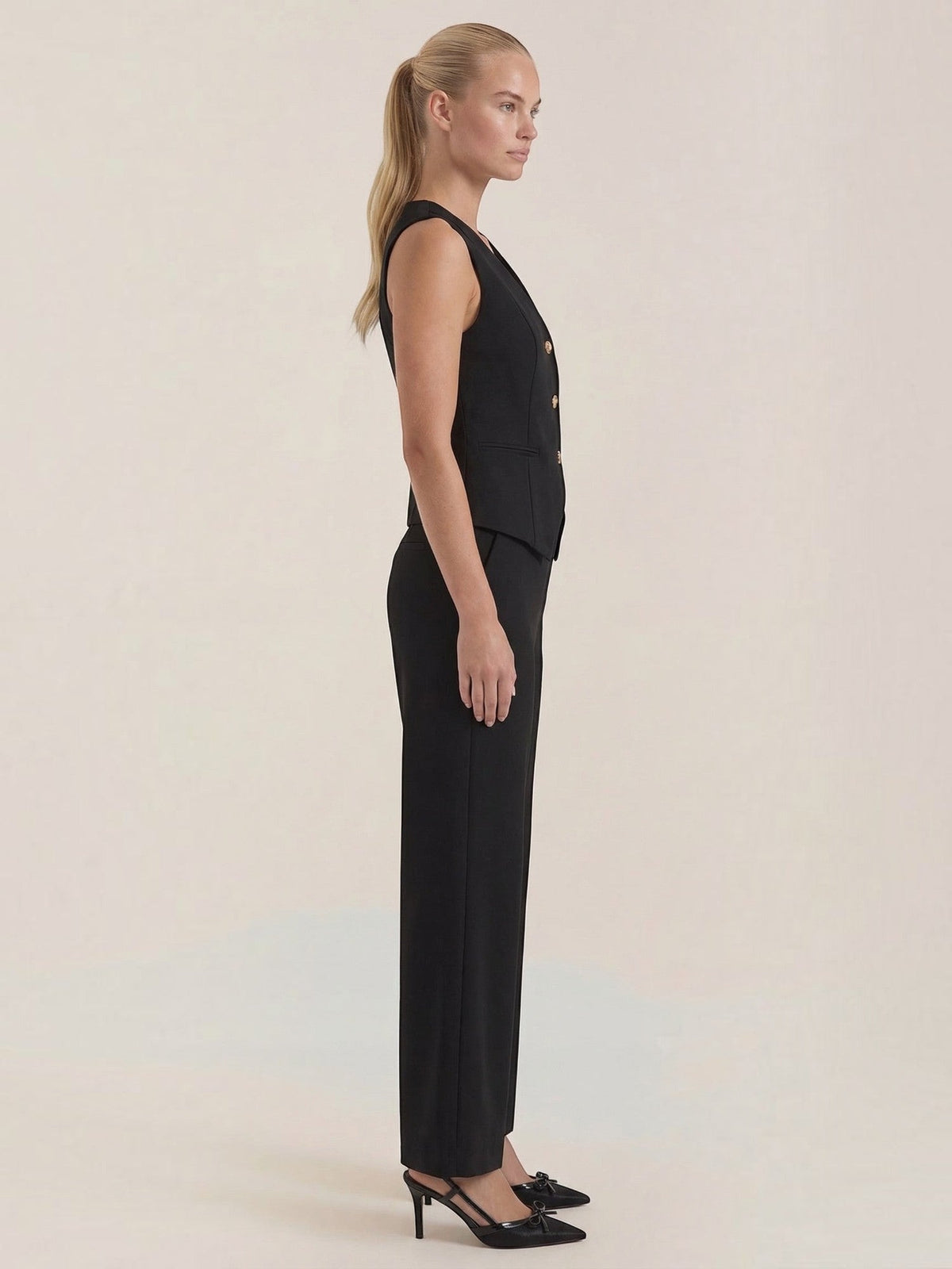 Set aus Blazerweste und weiter Hose