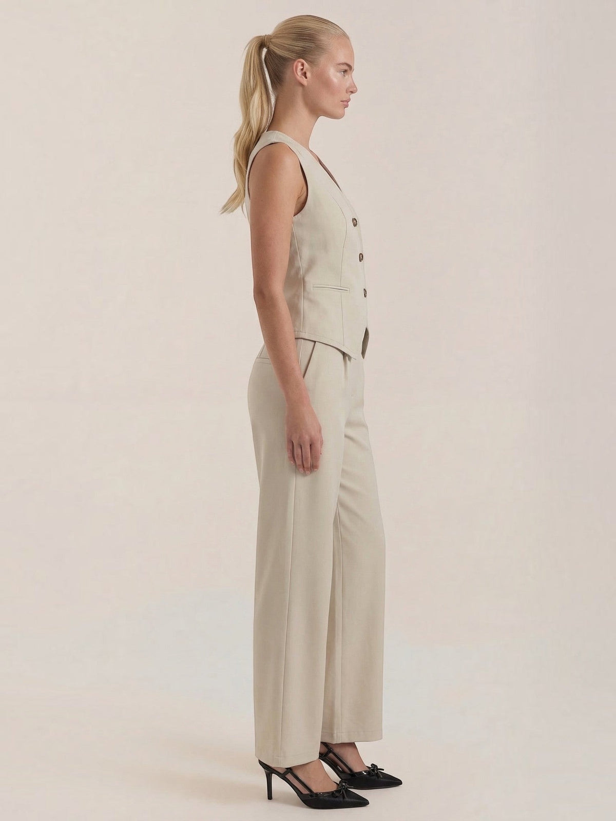 Set aus Blazerweste und weiter Hose
