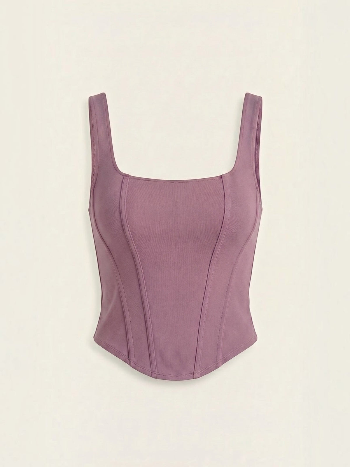 Tank Top mit eckigem Ausschnitt und Konturnähten
