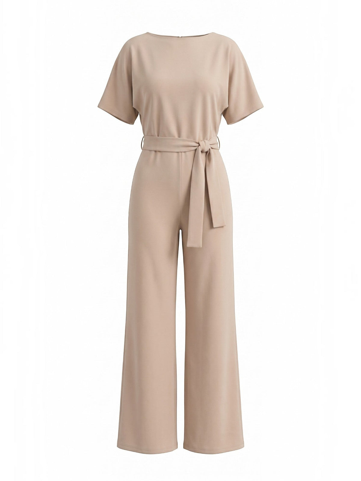 Jumpsuit mit Bindegürtel und weitem Bein
