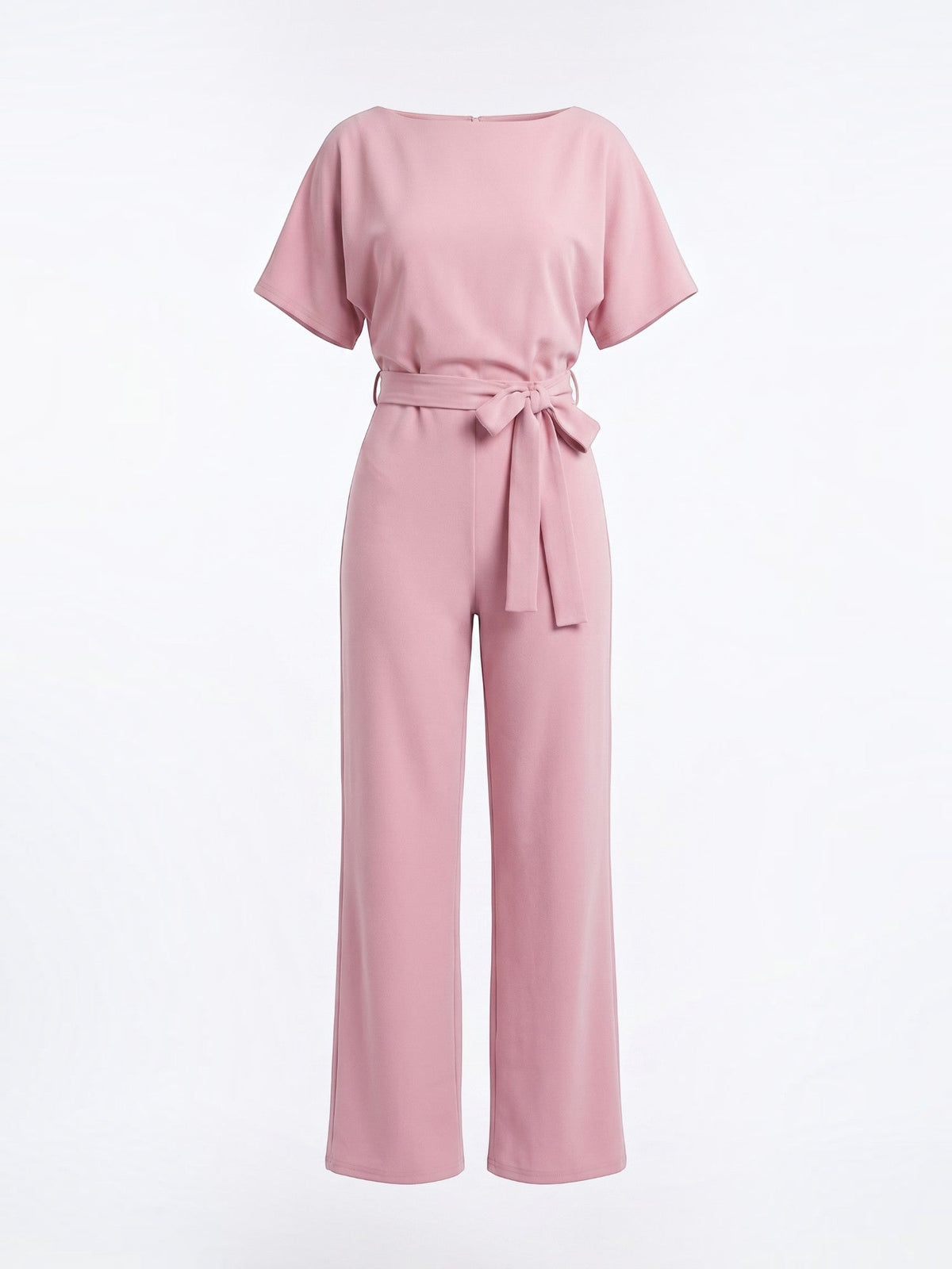 Jumpsuit mit Bindegürtel und weitem Bein