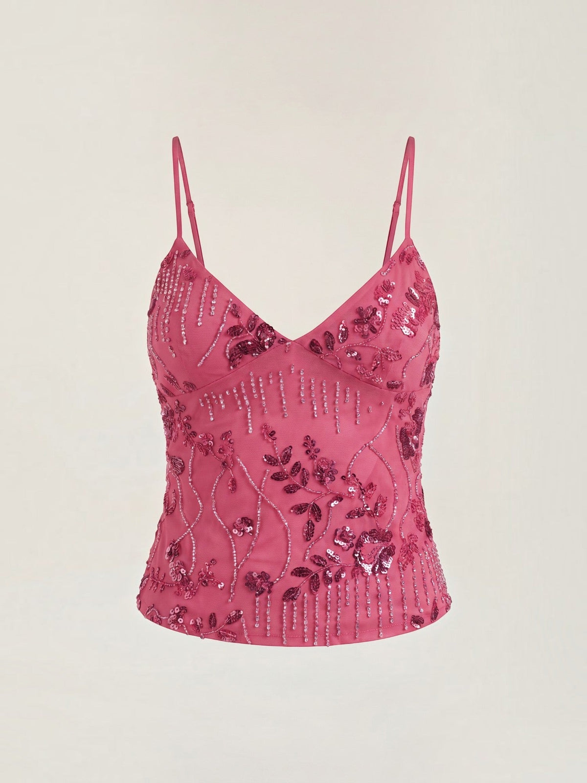 Besticktes Cami-Top mit Pailletten