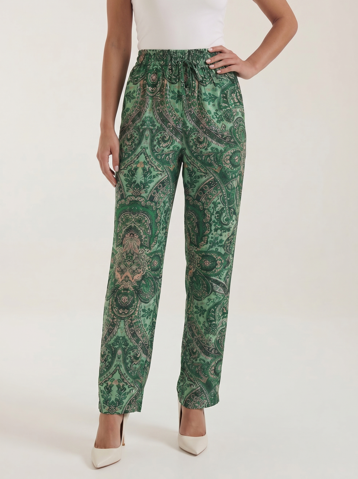 Weite Hose mit Paisley-Muster