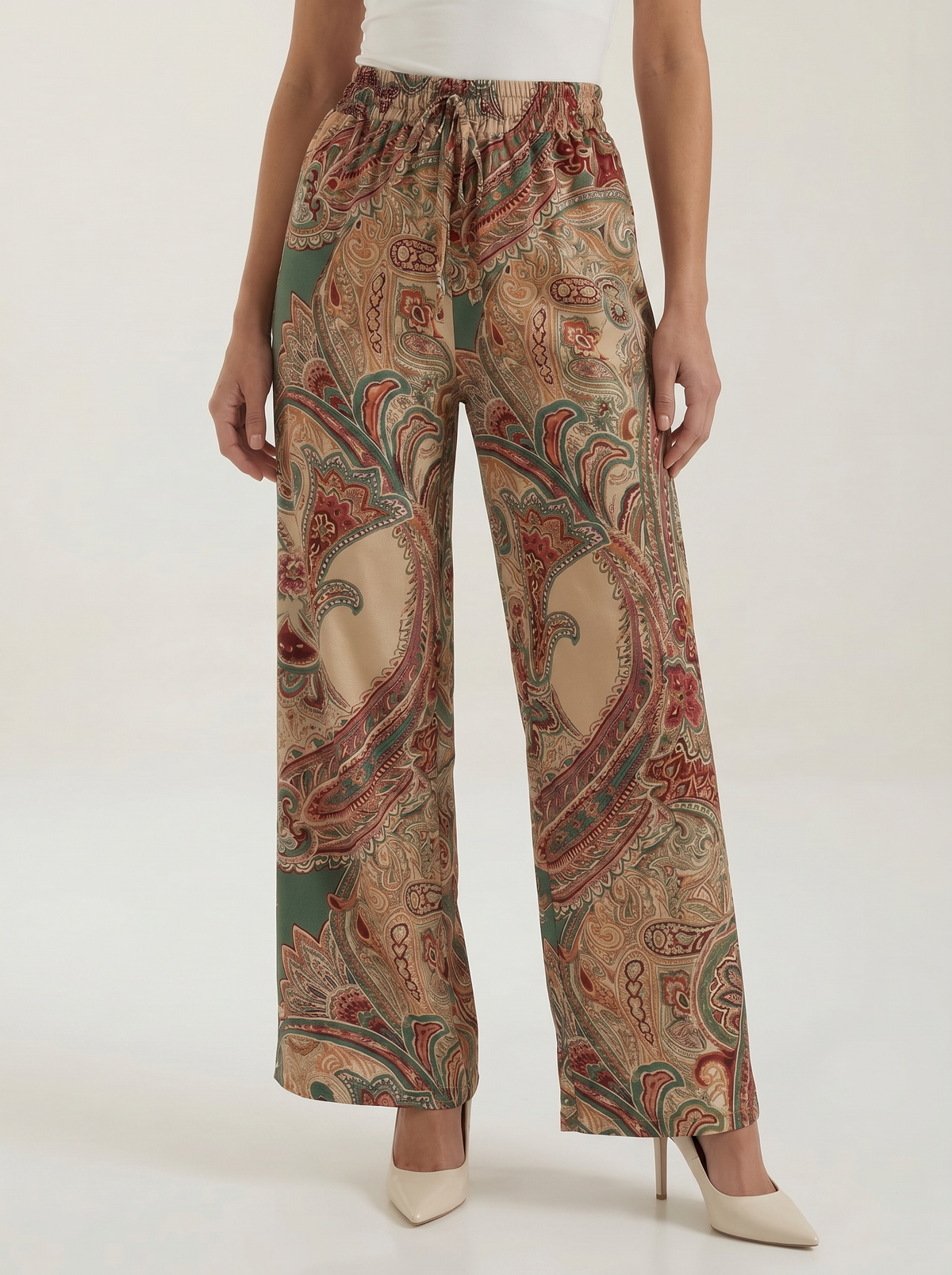 Weite Hose mit Paisley-Muster