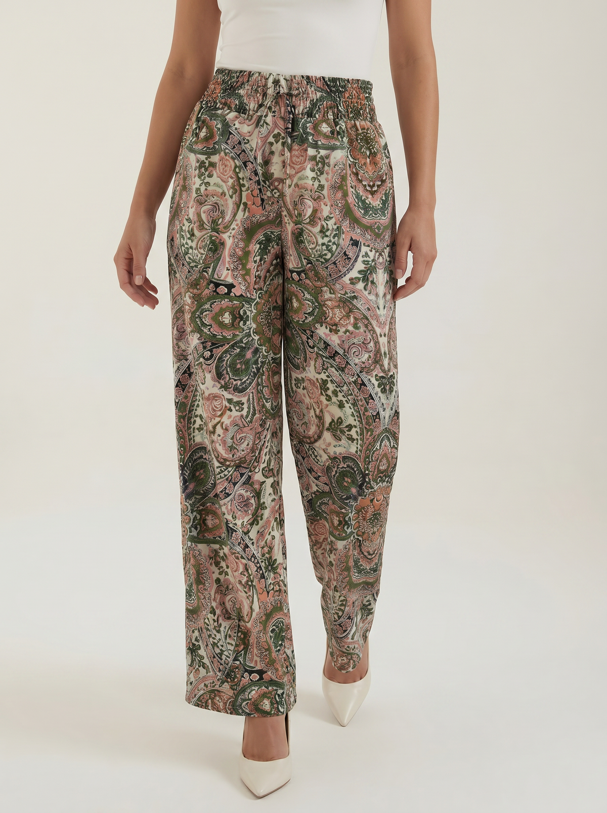 Weite Hose mit Paisley-Muster