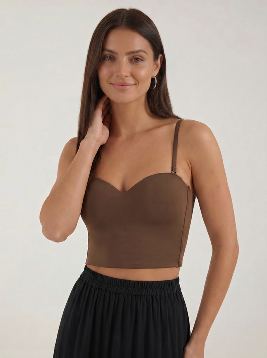 Cropped Top mit Herzausschnitt