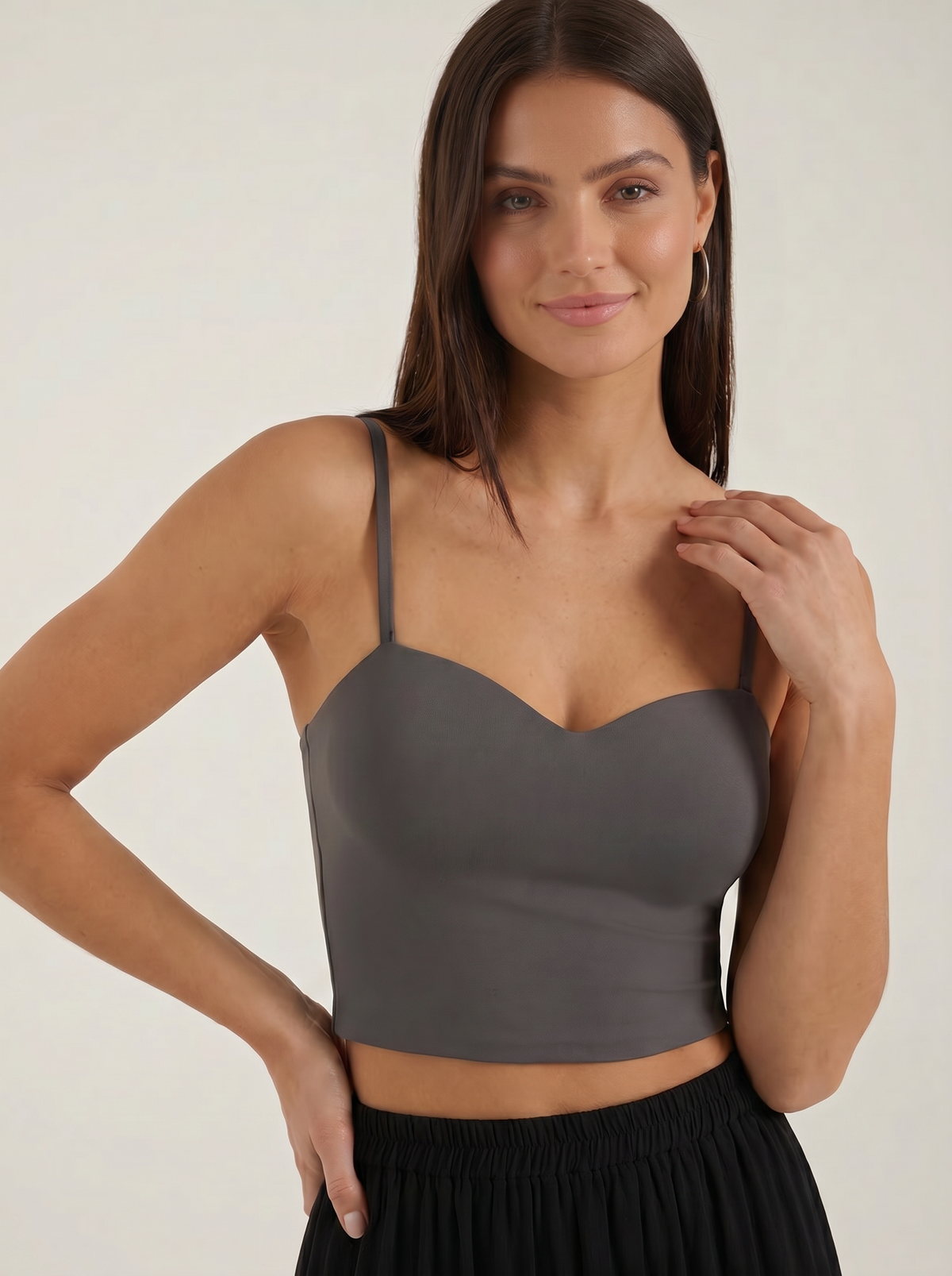 Cropped Top mit Herzausschnitt