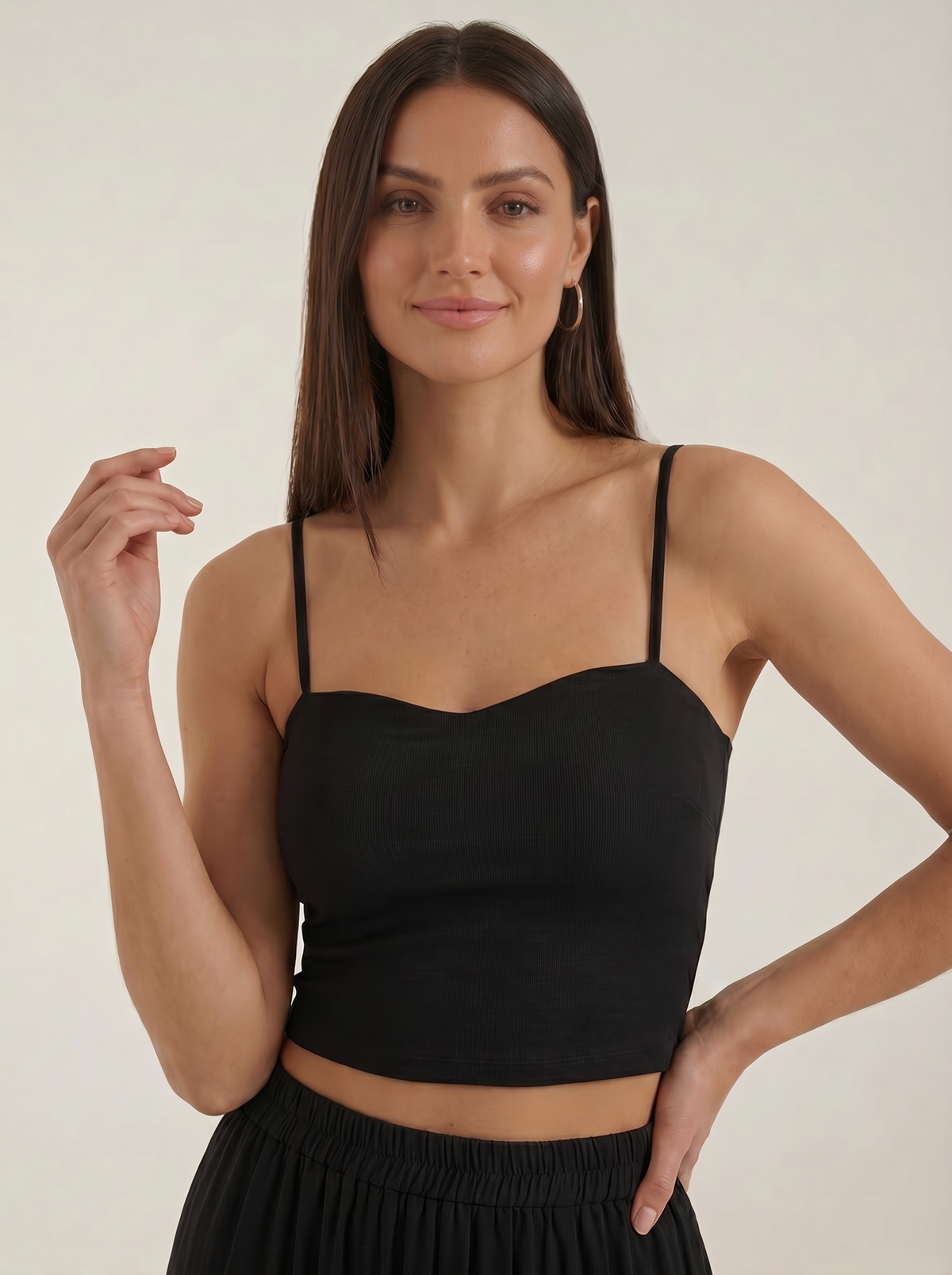 Cropped Top mit Herzausschnitt