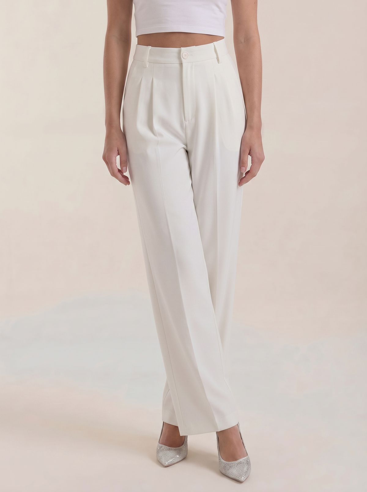 Plissierte Hose mit Seitentaschen