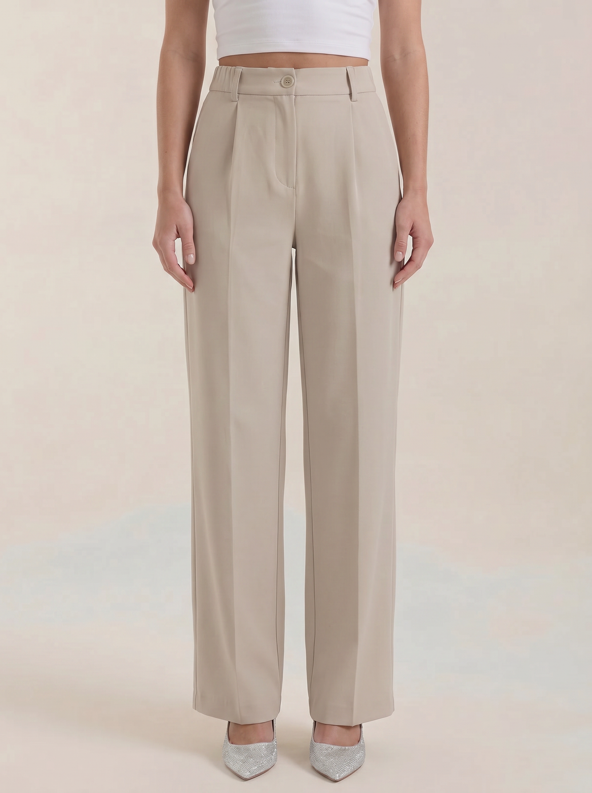 Plissierte Hose mit Seitentaschen