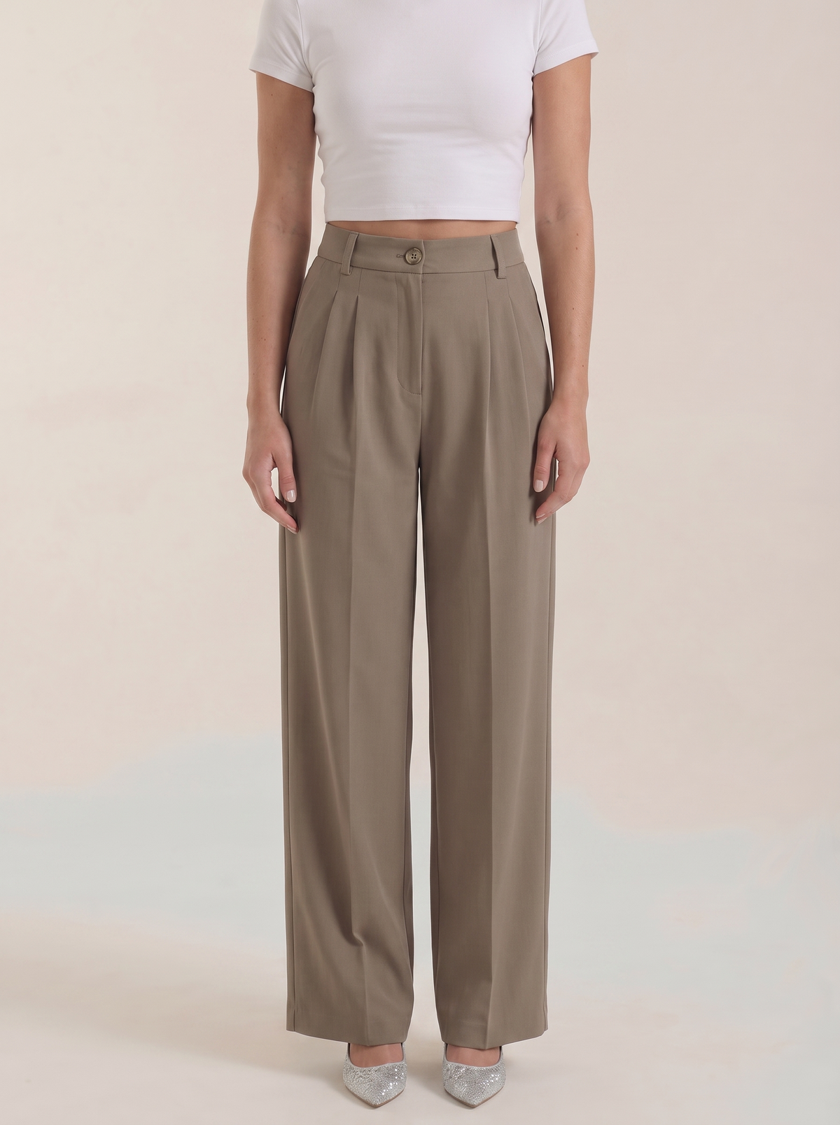 Plissierte Hose mit Seitentaschen