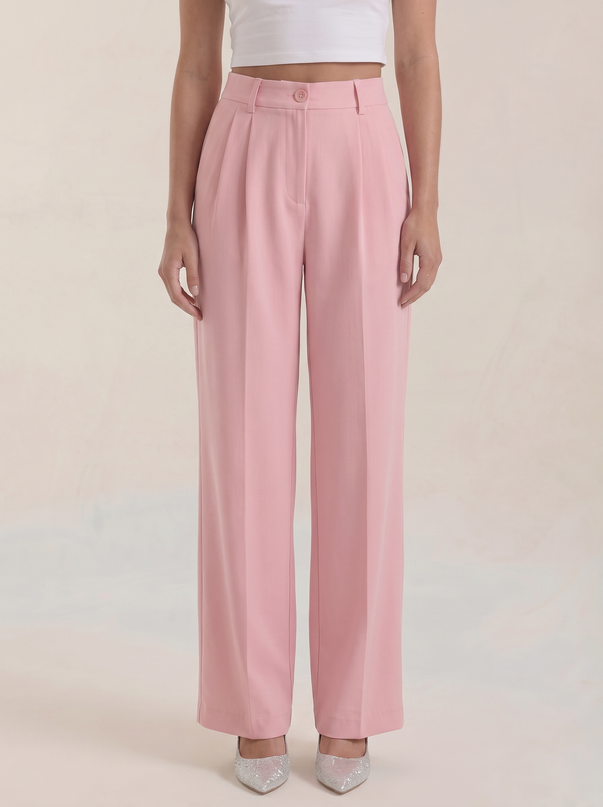 Plissierte Hose mit Seitentaschen