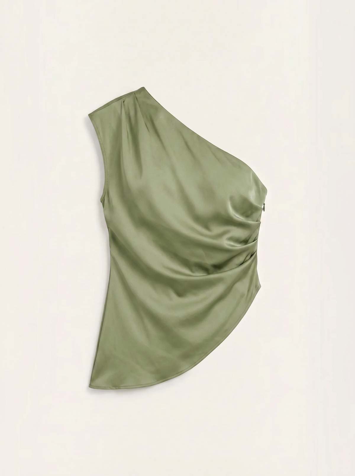 Asymmetrisches drapiertes Top aus Satin