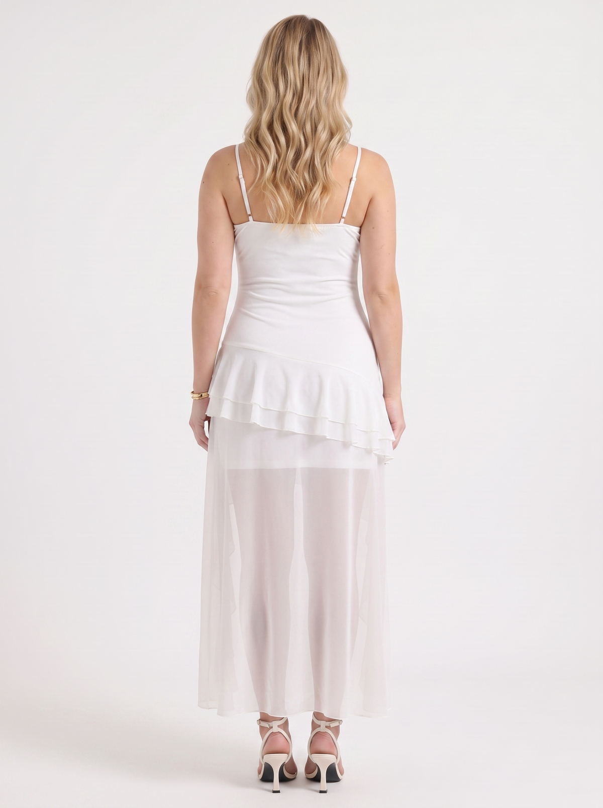 High-Low-Minikleid mit Volants