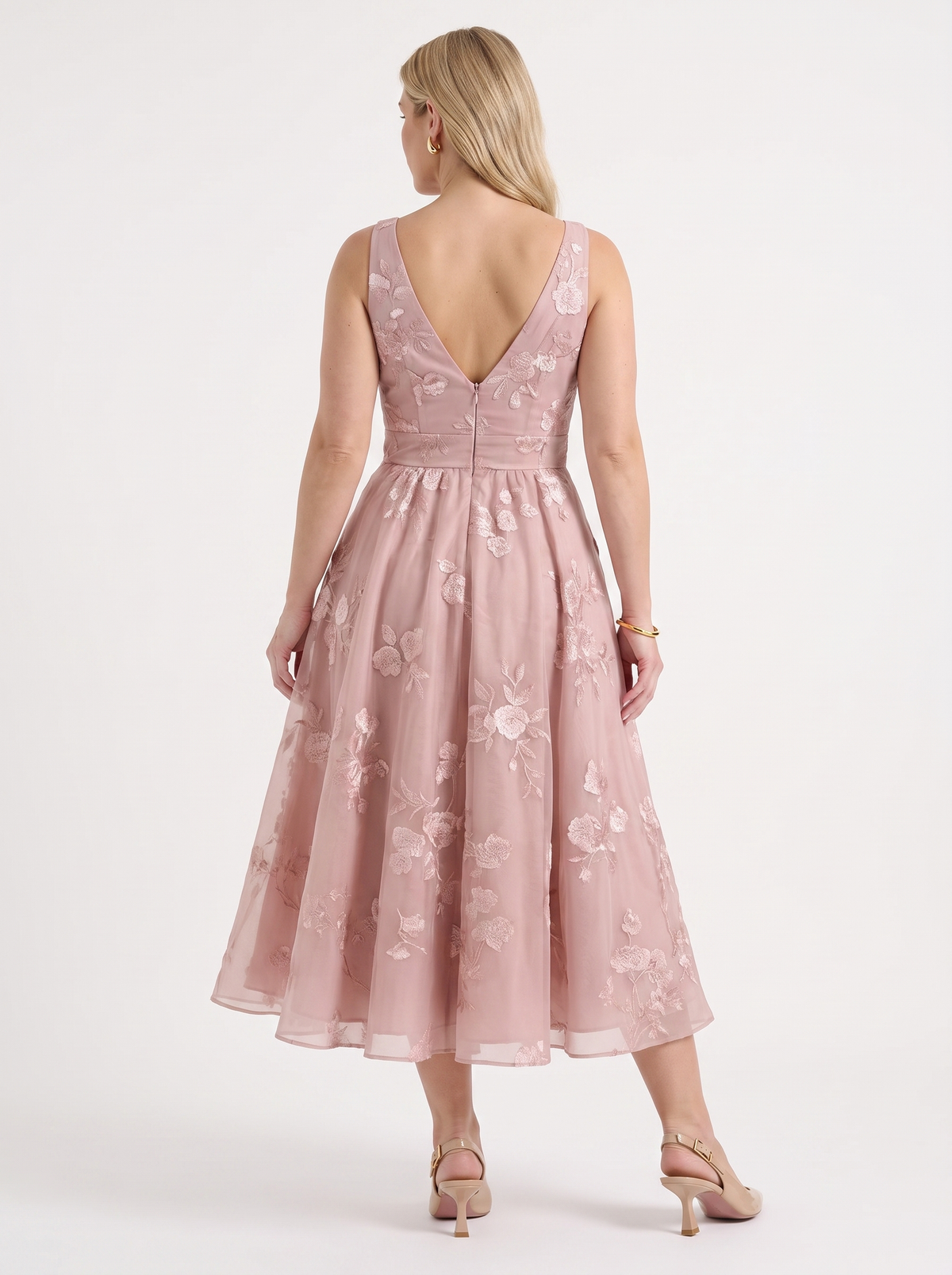 Geblümtes Wickel-Midikleid