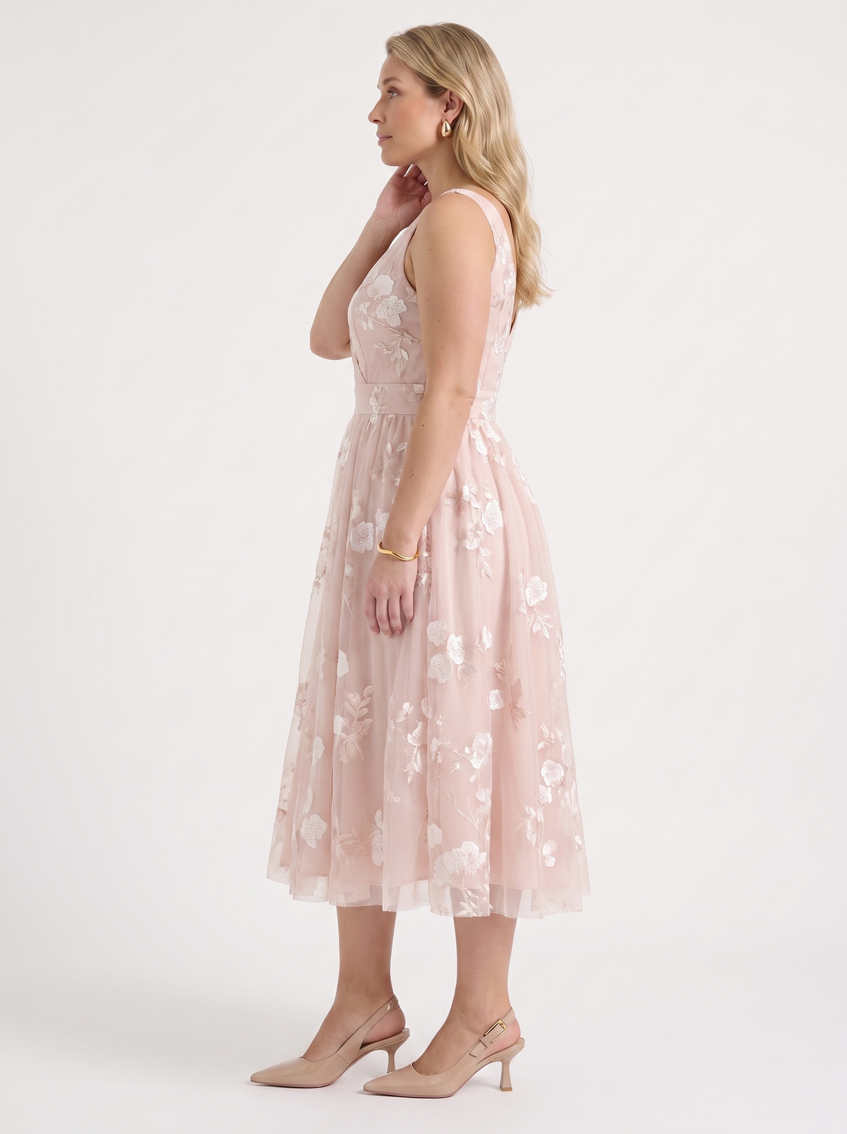 Geblümtes Wickel-Midikleid
