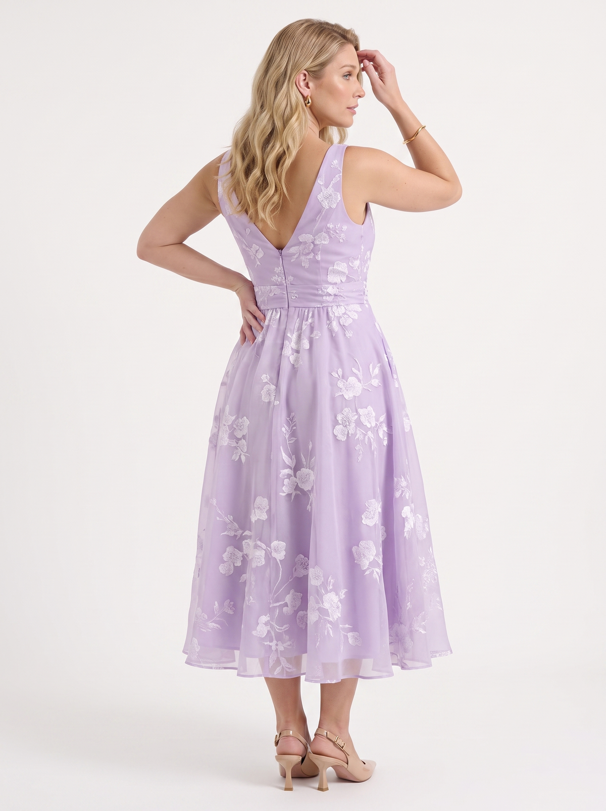 Geblümtes Wickel-Midikleid