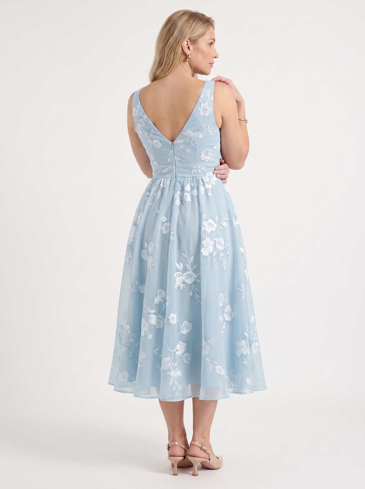 Geblümtes Wickel-Midikleid
