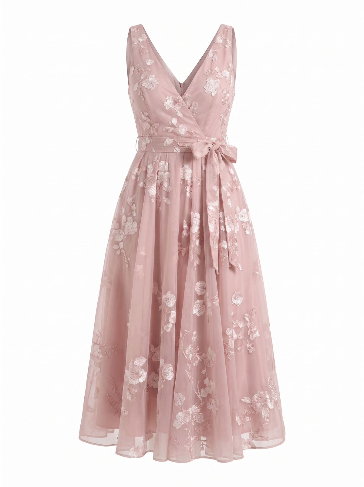 Geblümtes Wickel-Midikleid