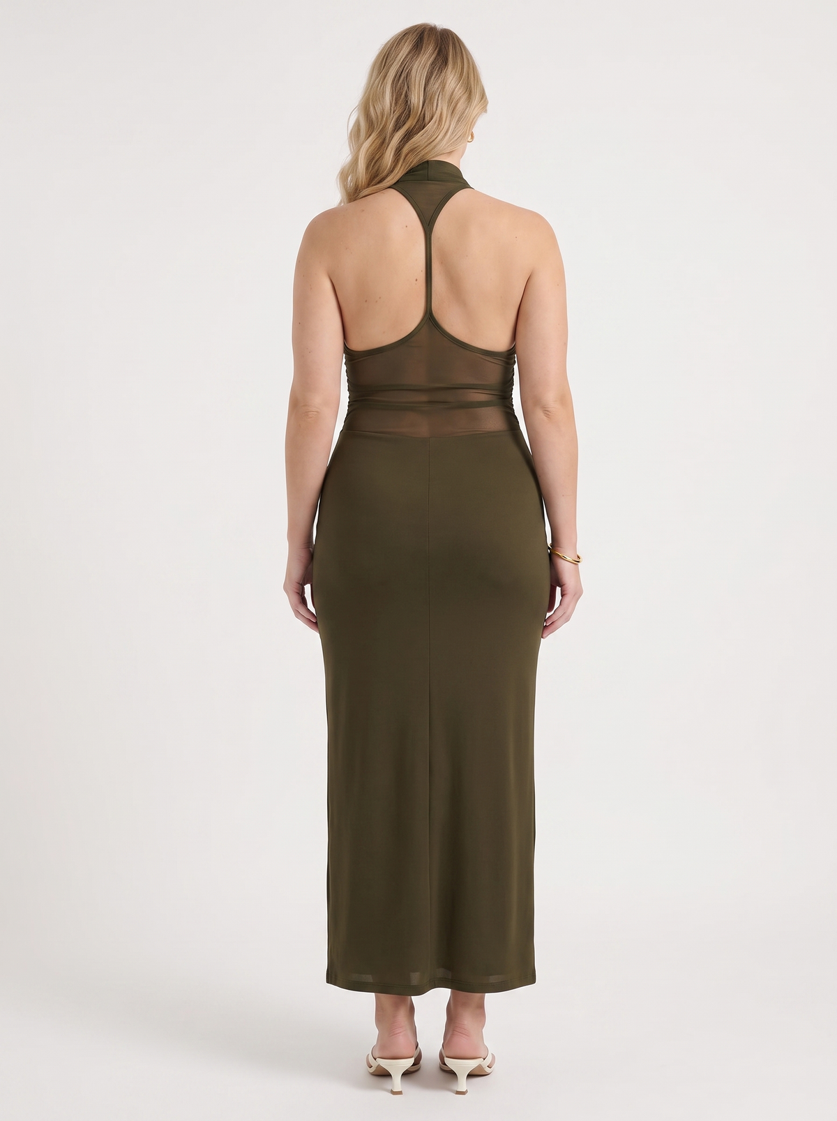 Maxikleid mit Wasserfallausschnitt