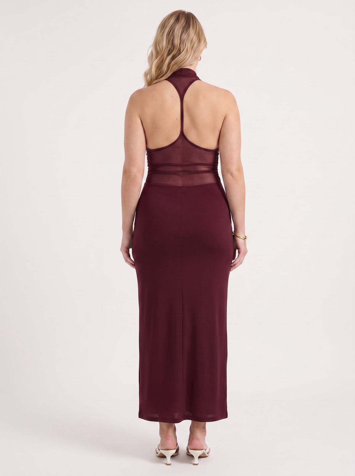 Maxikleid mit Wasserfallausschnitt