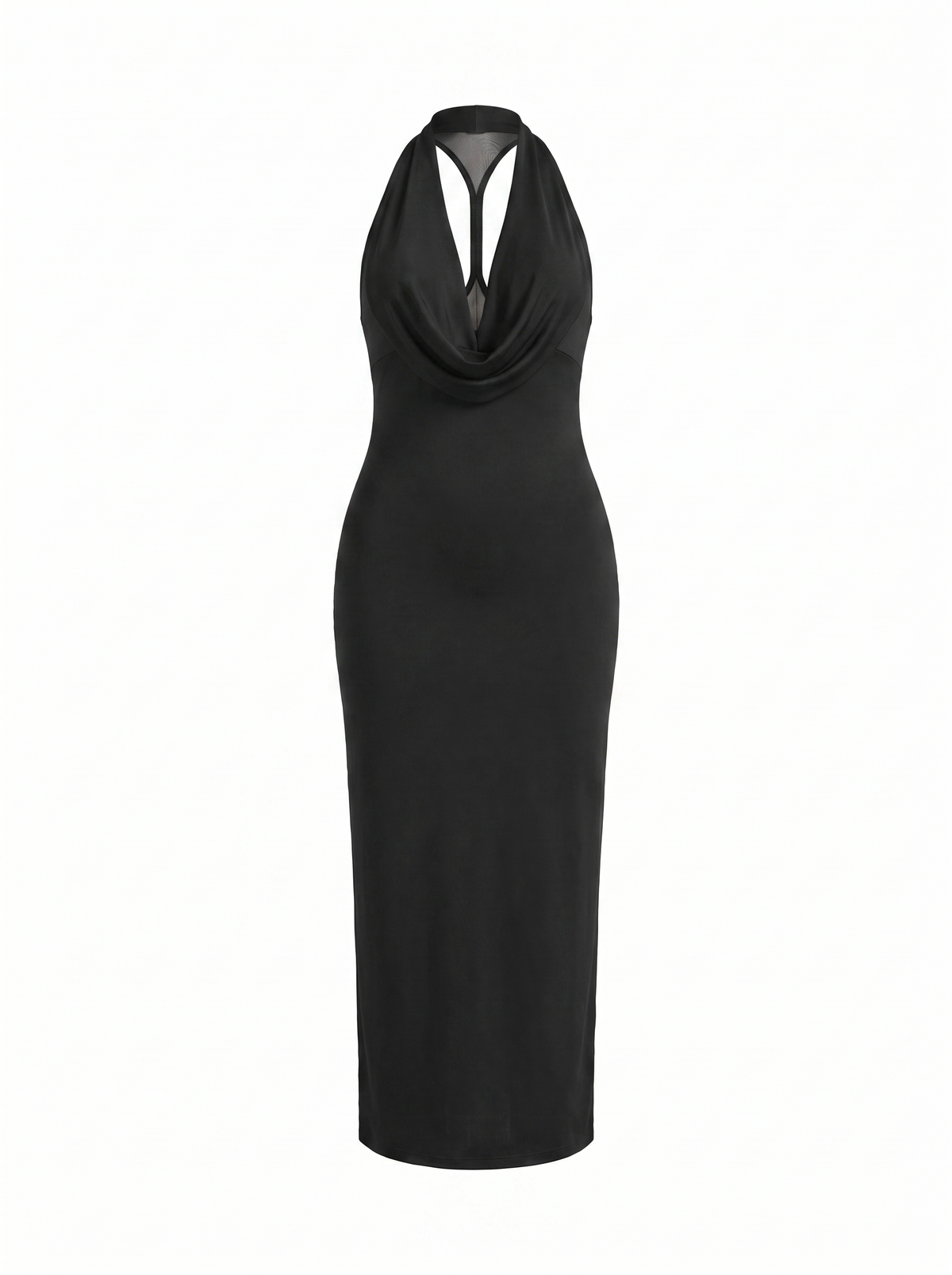 Maxikleid mit Wasserfallausschnitt
