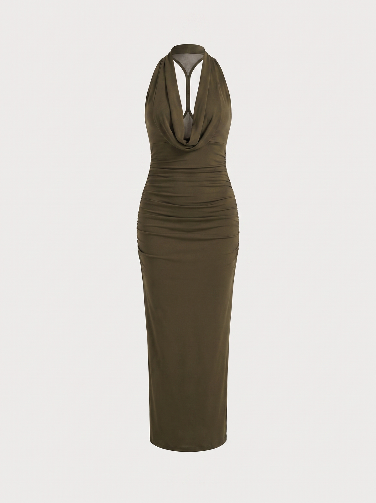 Maxikleid mit Wasserfallausschnitt