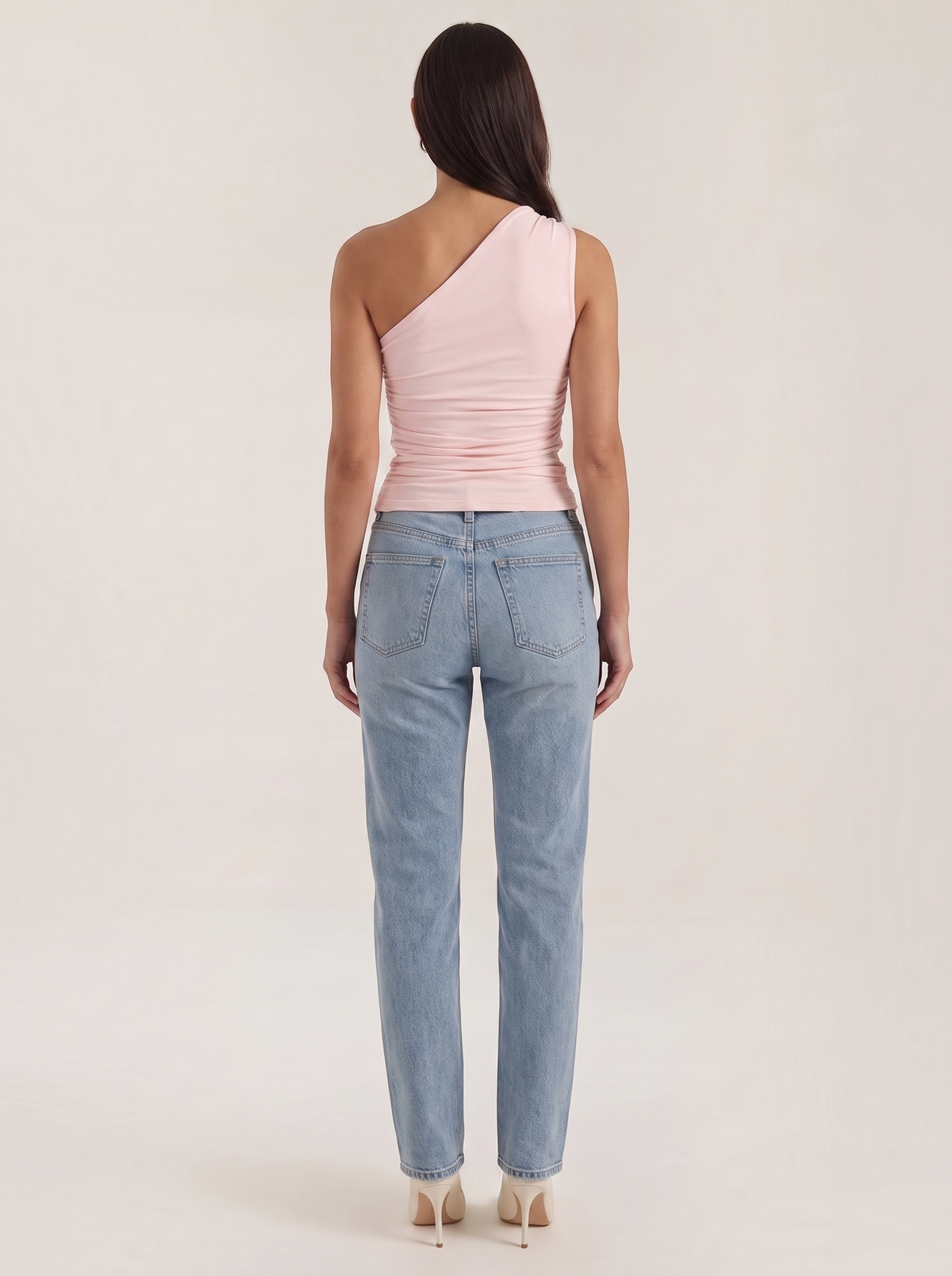 One-Shoulder-Top mit Raffung