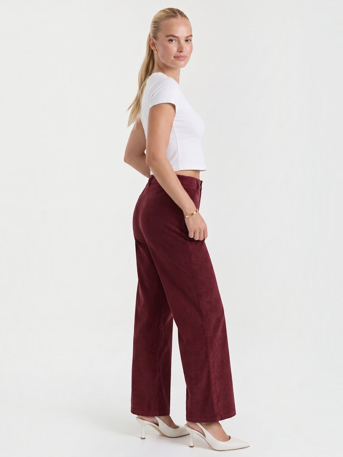 Cordhose mit weitem Bein und Aufgesetzten Taschen