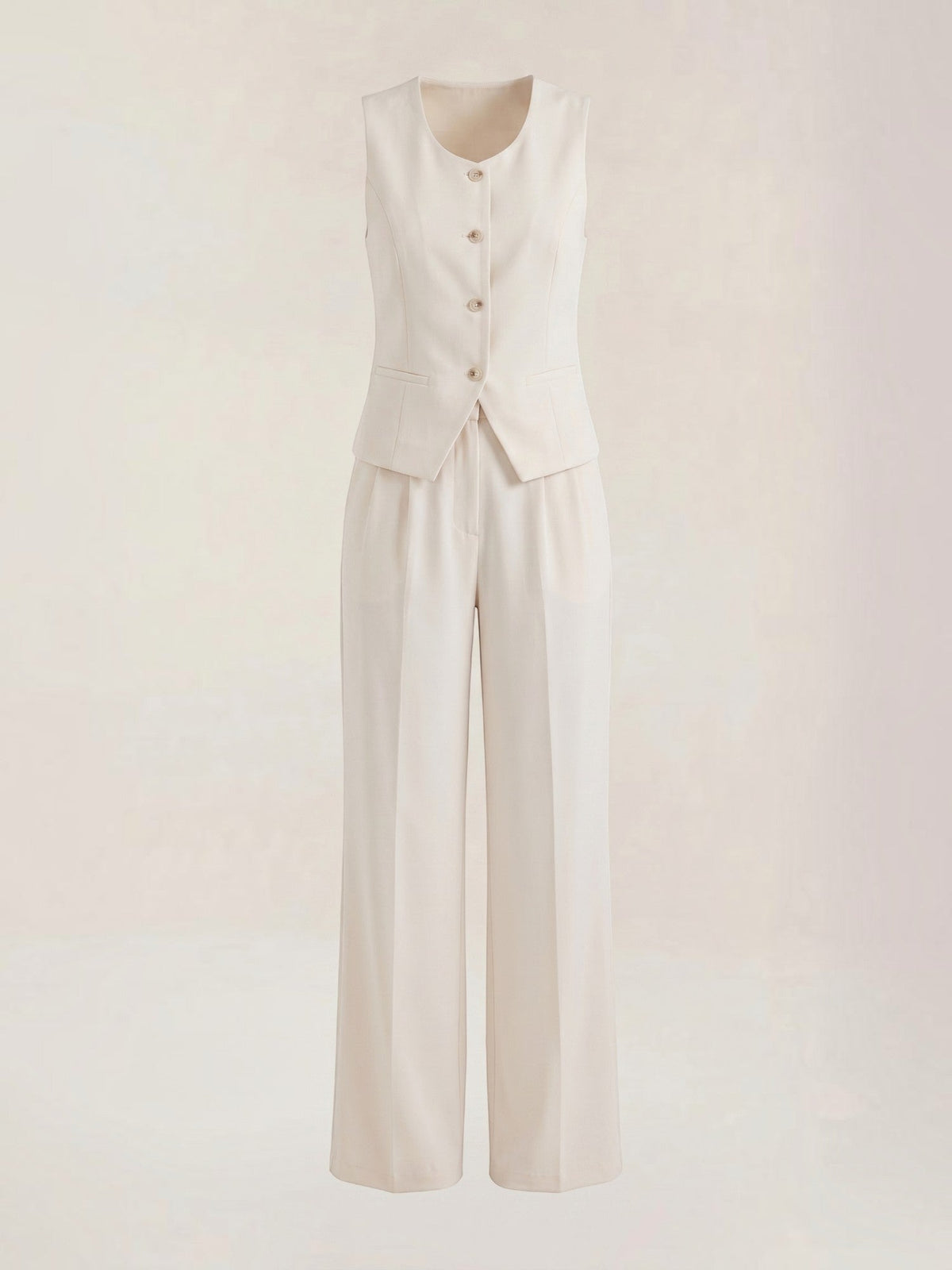 Set aus Blazerweste und Hoch­taillierter Weiter Hose