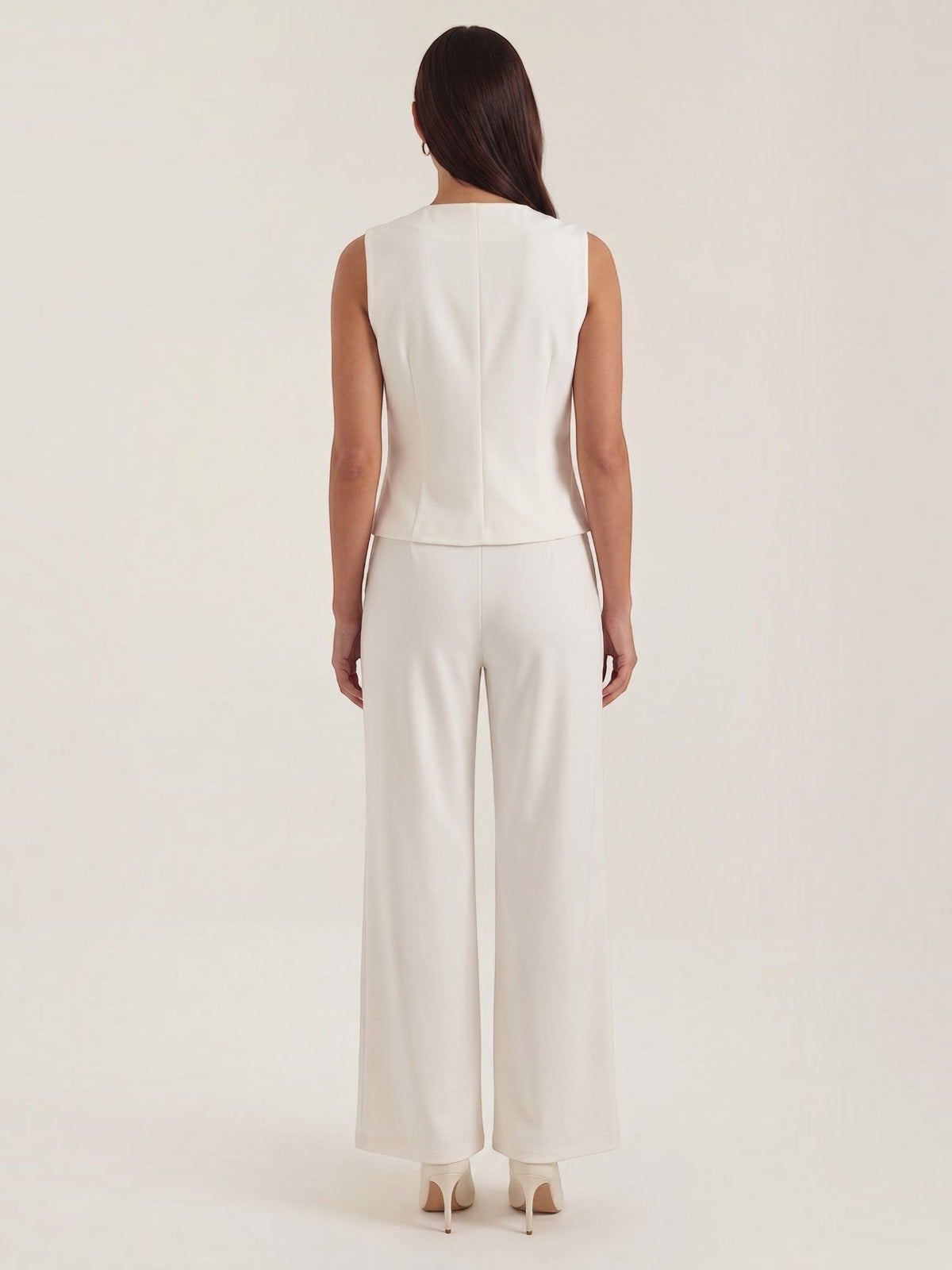 Set aus Blazerweste und Hoch­taillierter Weiter Hose