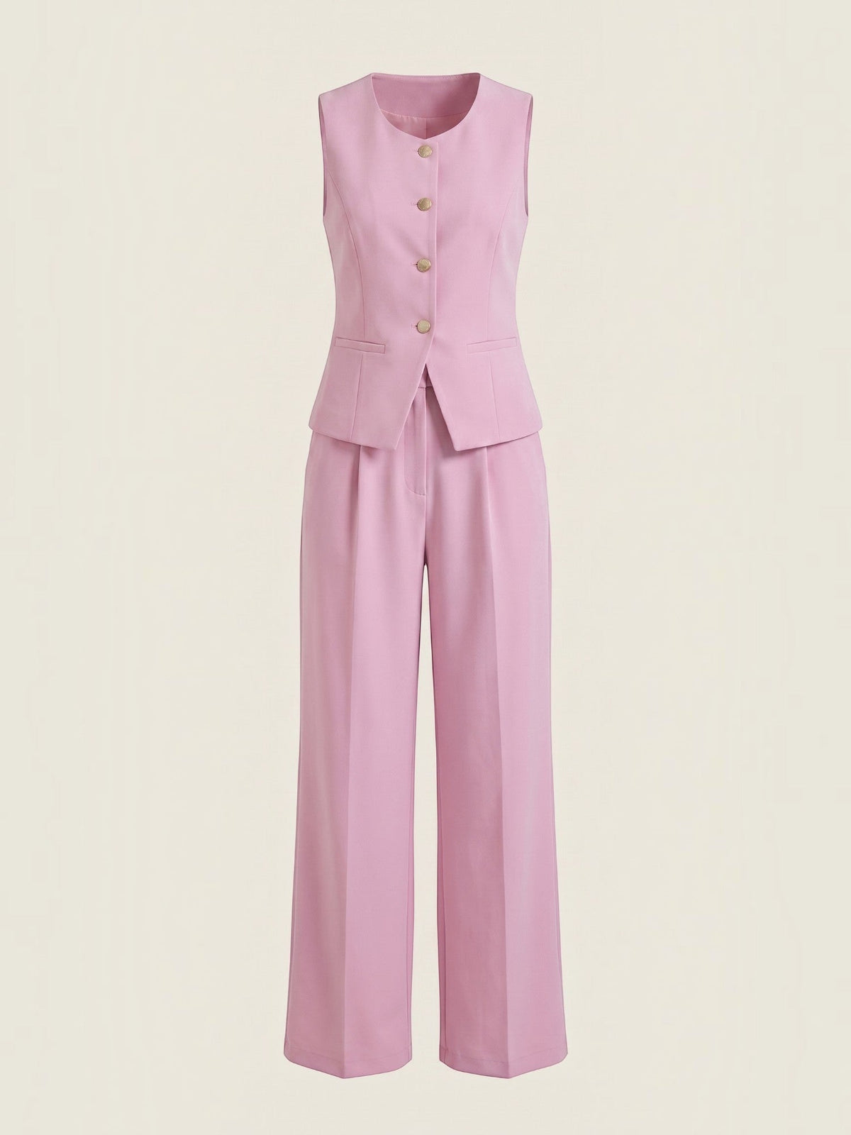 Set aus Blazerweste und Hoch­taillierter Weiter Hose