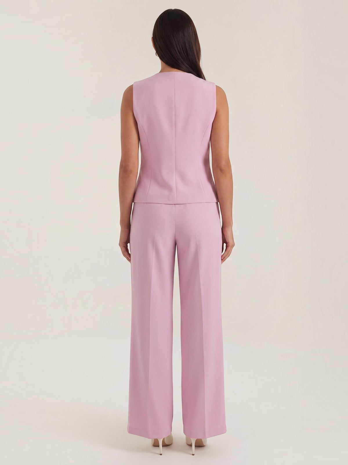 Set aus Blazerweste und Hoch­taillierter Weiter Hose