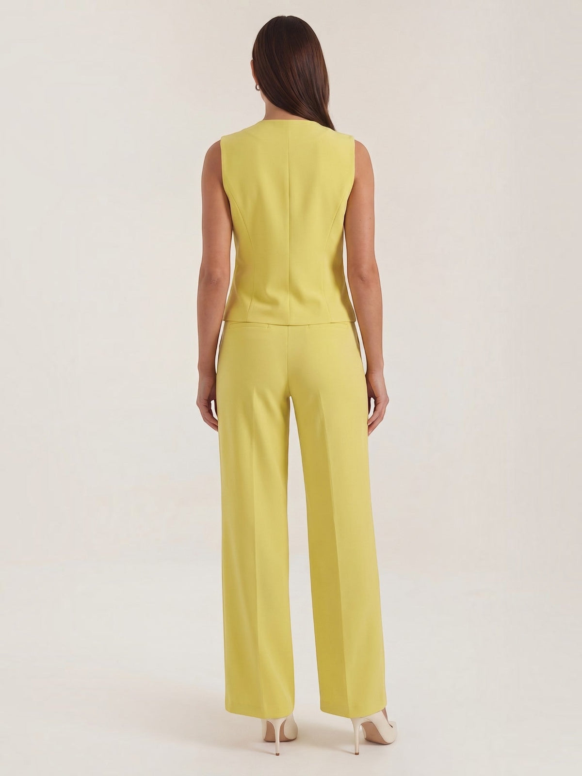 Set aus Blazerweste und Hoch­taillierter Weiter Hose