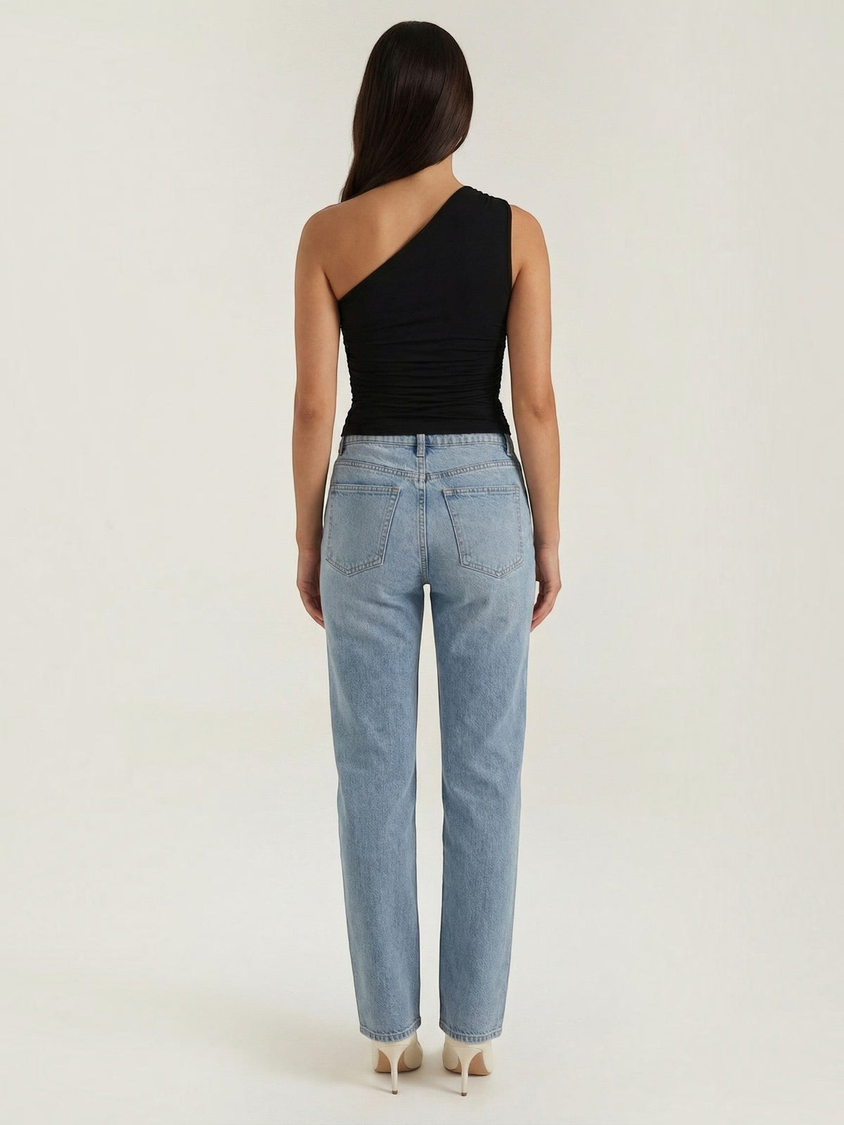 One-Shoulder-Top mit Raffung