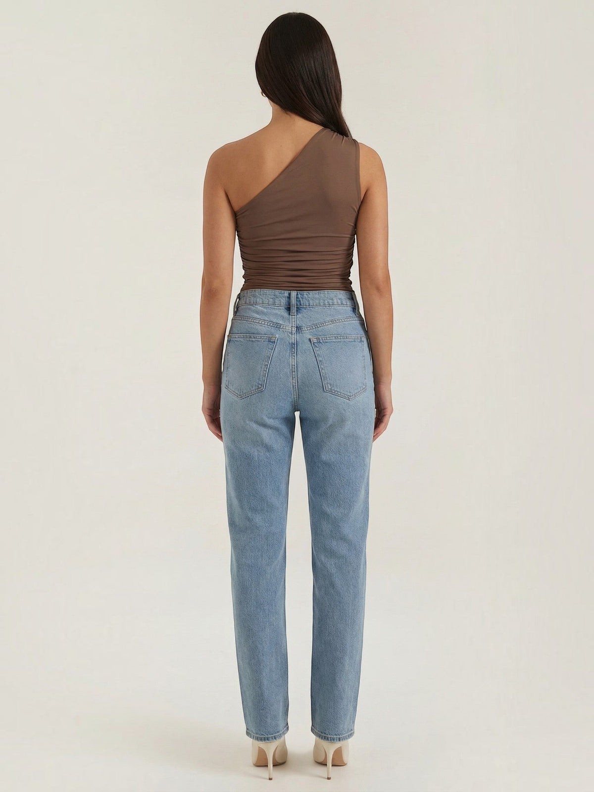 One-Shoulder-Top mit Raffung